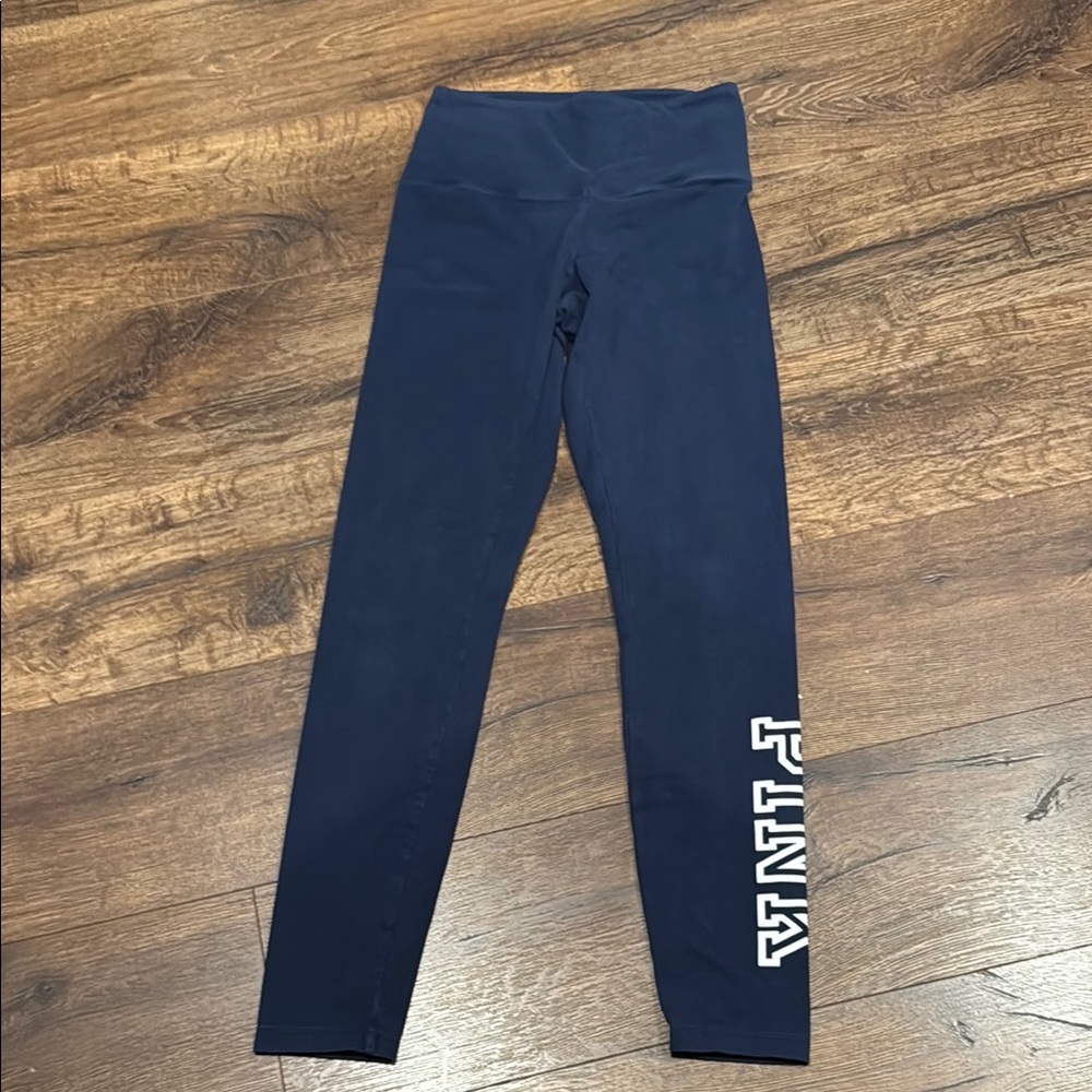 Women's Navy High-Waist Leggings with Side Logo